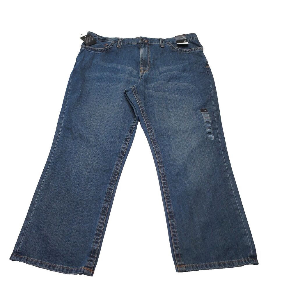 J. Ferrar Jeans Mens Distressed Wash Relaxed Straight Denim Barrier 42x30 NWT